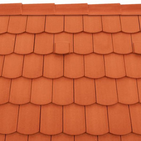 Tondach Pilis ívesvágású piros tetőcserép referencia fotó